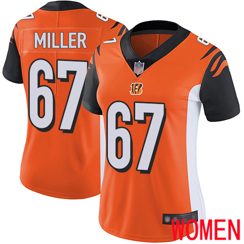 Cincinnati Bengals Limited Orange Women John Miller Alternate Jersey NFL Footballl 67 Vapor Untouchable